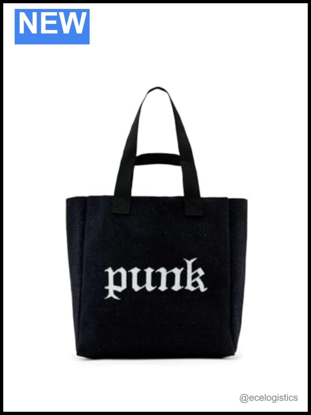 AllSaints Izzy Punk Tote Bag Polyester Shoulder Strap Black